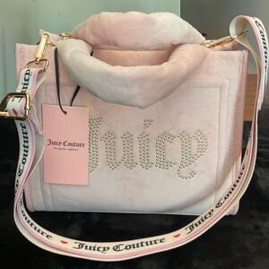 Juicy Couture Pink Diamond Extra Spender Mini Tote Bag with Rhinestone Logo